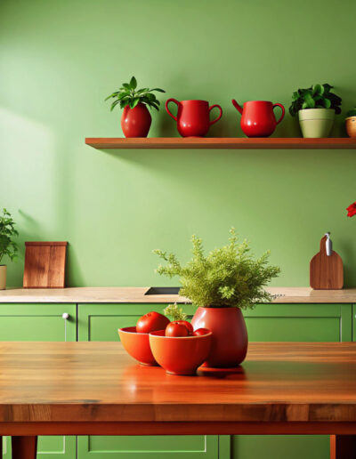Fresh Mint Hand Painted Kitchen