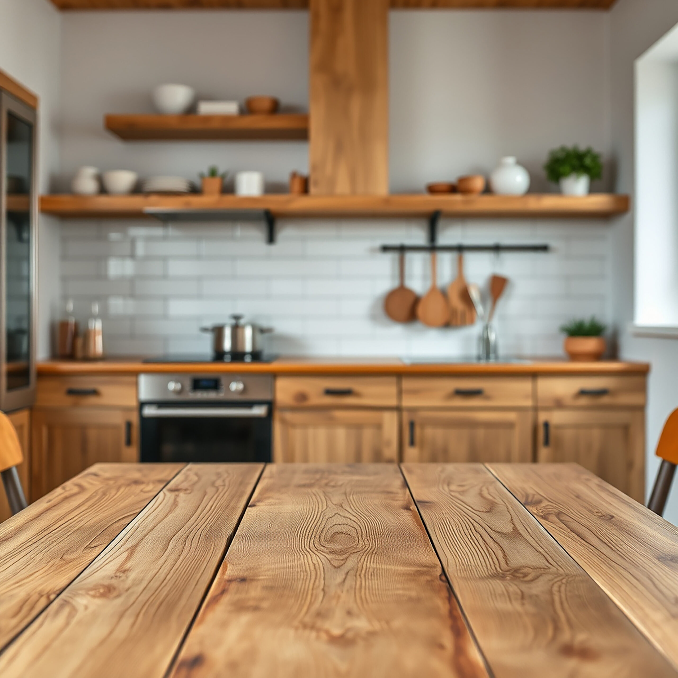 wooden kitchen table
