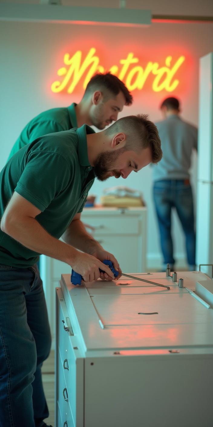 men making kitchen units men making kitchen units